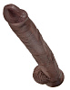 Коричневый фаллоимитатор-гигант Pipedream 14 Cock with Balls PD5534-29 (37,5 см)