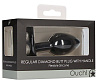 Чёрная анальная пробка Shots Media BV Diamond Butt Plug With Handle OU482BLK (8,6 см)