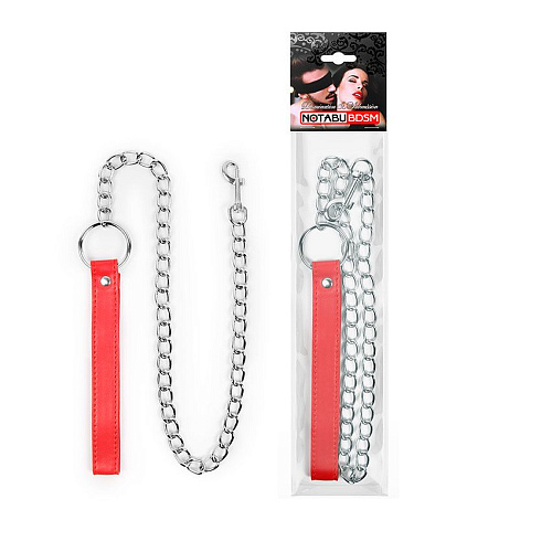 Металлический поводок для ошейника с красной ручкой Bior toys NTB-80618