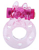 Эрекционное розовое кольцо «Киска» с мини-вибратором Eroticon 30237