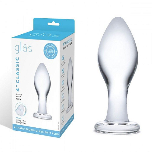 Прозрачная округлая анальная пробка Glas Classic Glass Butt Plug GLAS-156 (10 см)