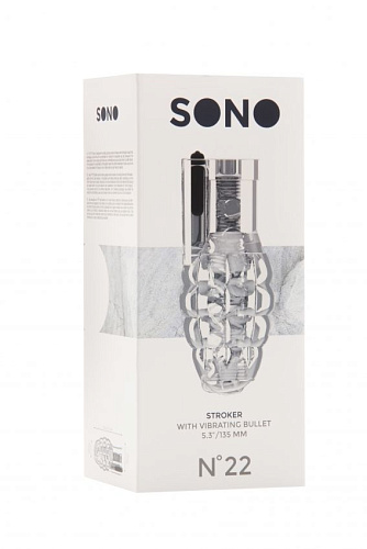 Прозрачный мастурбатор-граната с вибрацией Shots Media BV Stroker No.22 SON022TRA