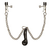 Серебристые клипсы для сосков, соединенные цепочкой с грузиком Pipedream Heavyweight Nipple Clamps PD3615-23