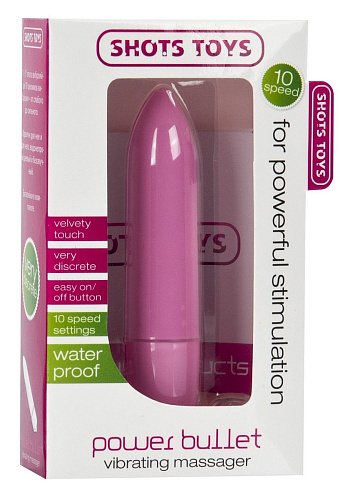 Розовая удлинённая вибропуля Shots Media BV Power Bullet Pink SHT048PNK (8,3 см)