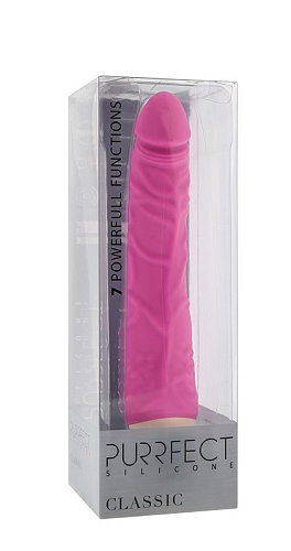 Розовый вибратор-реалистик с венками Dream Toys PURRFECT SILICONE CLASSIC 7.1INCH PINK 20781 (18 см)