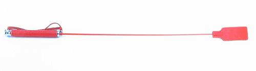 Красный кожаный стек с прямоугольным шлепком БДСМ арсенал 62003 (68 см)