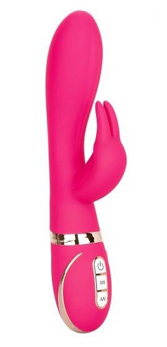 Розовый силиконовый вибратор с клиторальным отростком California Exotic Novelties Signature Silicone Ultra-Soft Rabbit SE-0609-35-3 (22,75 см)
