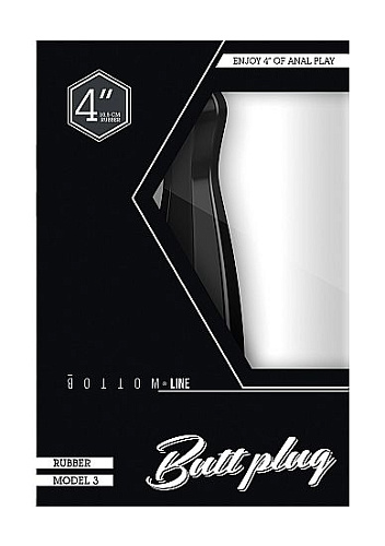 Чёрный анальный стимулятор с гранями Shots Media BV Bottom Line Model 3 BTM009BLK (10,5 см)