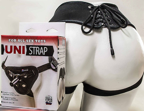 Чёрные универсальные трусики Harness с корсетом LOVETOY (А-Полимер) UNI strap 070003