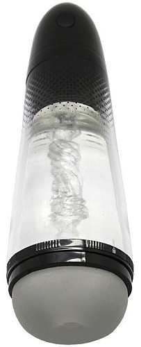 Чёрно-серая вакуумная помпа-вагина Eroticon PUMP X5M 30498