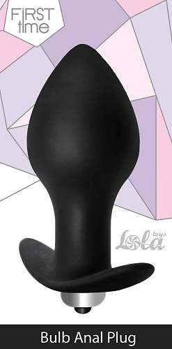 Чёрная анальная пробка с вибрацией Lola toys Bulb Anal Plug 5003-03lola (10 см)