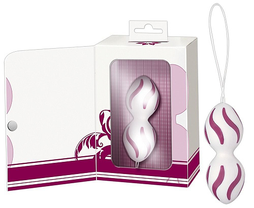Белые с сиреневым вагинальные шарики Orion Javida Gym Balls Duo 0500950