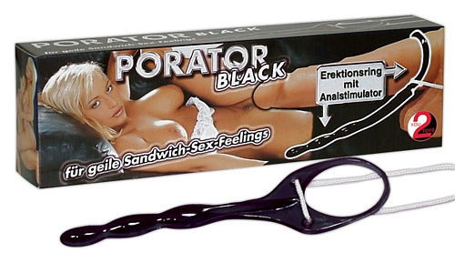 Черное эрекционное кольцо с анальным стимулятором Orion 0516198