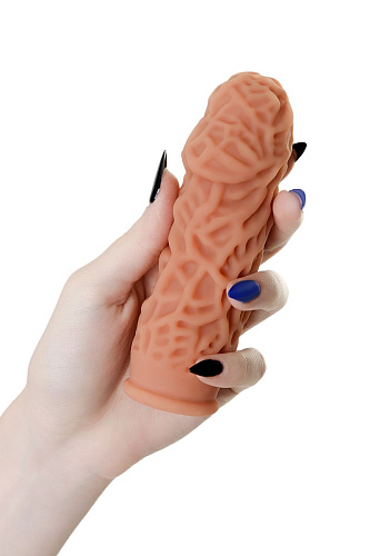 Насадка на фаллос телесного цвета с рельефными складочками KOKOS Extreme Sleeve 012  ES.012-S (12,7 см)