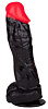 Чёрный фаллоимитатор с красной головкой LOVETOY (А-Полимер) 395500 (20 см)