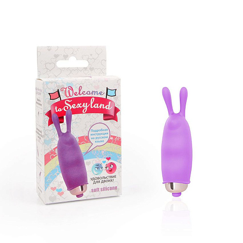 Фиолетовый клиторальный вибромассажёр с ушками Bior toys WSL-15008 (7,5 см)