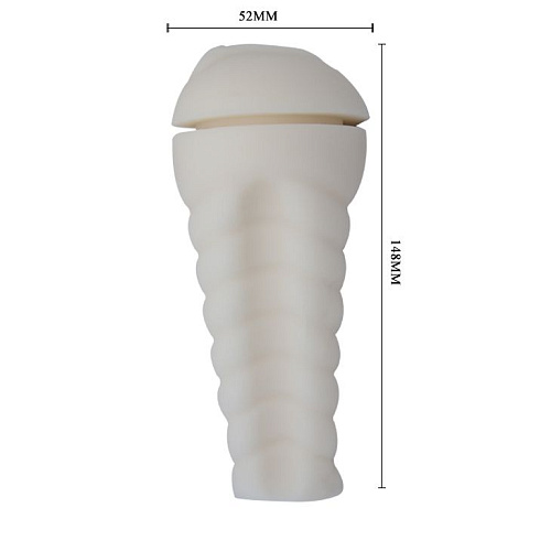 Мастурбатор-вагина белого цвета в колбе с крышечкой Baile BM-00900T52N