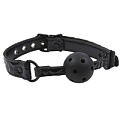Чёрный кляп-шар на виниловых ремешках NS Novelties Sinful Ball Gag NSN-1221-13