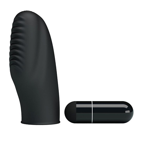 Вибростимулятор на палец чёрного цвета Baile Stanford BI-014437-0801