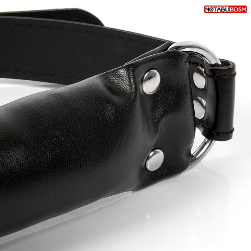 Чёрный кляп-трензель на кольцах и регулируемом ремешке Bior toys NTB-80343