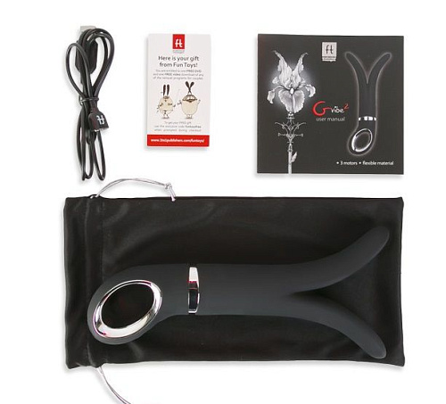 Чёрный анатомический вибромассажёр Fun Toys Gvibe 2 FT10103 (18 см)