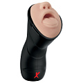 Чёрно-телесный мастурбатор-ротик Pipedream Deep Throat Vibrating Stroker RD507