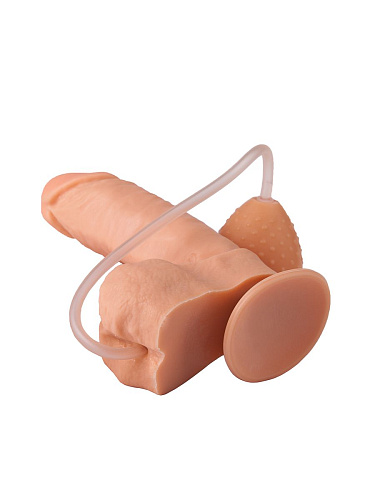 Телесный фаллоимитатор-реалистик на присоске с грушей LOVETOY (А-Полимер) 181400 (16,5 см)