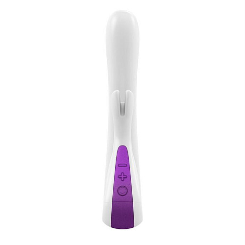 Белый вибратор-rabbit с лиловым пультом OVO K5 WHITE/VIOLET (21,5 см)