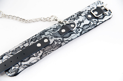 Серебристые кружевные поножи ToyFa 712001