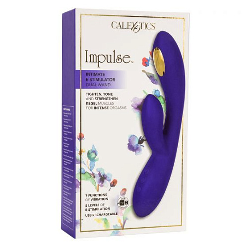 Фиолетовый вибратор с функцией электростимуляции California Exotic Novelties Intimate E-Stimulator Dual Wand SE-0630-50-3 (21,5 см)