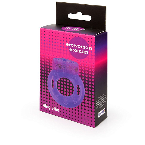 Фиолетовое эрекционное виброкольцо с бабочкой Bior toys EE-10157