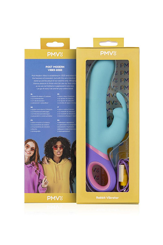 Мятный вибратор с клиторальным отростком EDC Meta PMV20-2 (23 см)