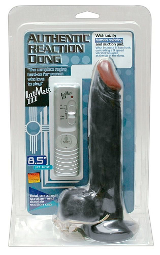 Чернокожий вибромассажёр на присоске NMC ReactionDong 0561142 (22 см)