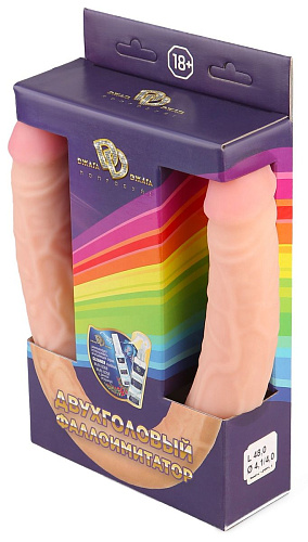 Телесный двухсторонний фаллоимитатор-реалистик Сумерки богов 3206-07 BX DD (49,5 см)