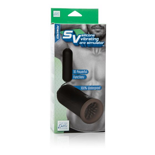 Чёрный мастурбатор California Exotic Novelties Silicone Vibrating Oro Simulator SE-1006-10-3