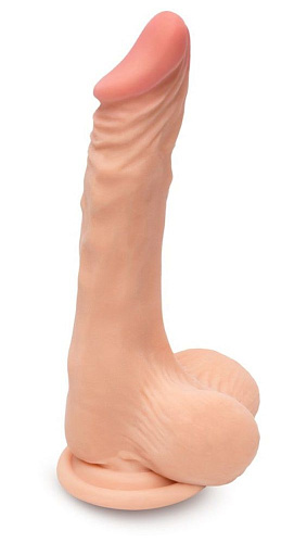 Телесный фаллоимитатор с небольшой головкой Пикантные штучки DP02026T (20 см)