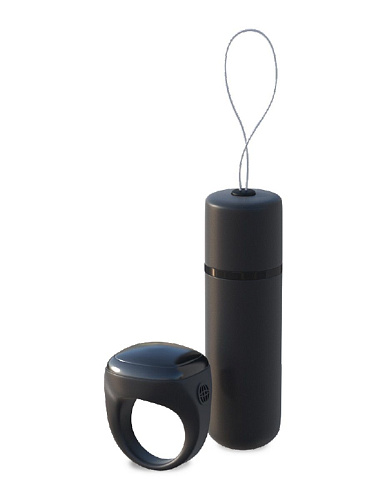 Кружевные чёрные трусики с вибропулей и пультом ДУ в виде кольца Pipedream Date Night Remote Control Panties PD4023-23