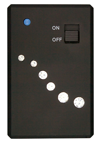 Чёрный мини-массажёр с пультом ДУ Toy Joy CRYSTAL MINI VIBE 3006010064 (11 см)