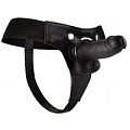 Страпон чёрного цвета Shots Media BV Realistic 8 Inch Strap-On OU155BLK (20 см)