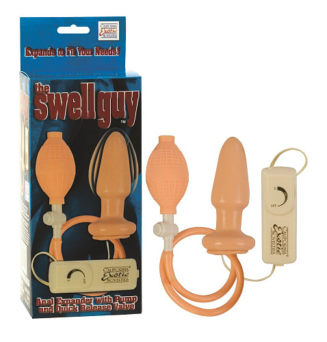 Телесный вибрирующий плаг с расширением California Exotic Novelties THE SWELL GUY SE-0406-01-3 (10 см)