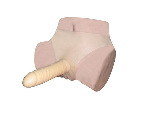 Поясной фаллоимитатор телесного цвета из латекса ToyFa 888243 (18,5 см)