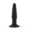 Анальная пробка со спиралевидным рельефом в чёрном цвете Dream Toys MENZSTUFF SPIRAL PLUG BLACK 21182 (11,5 см)