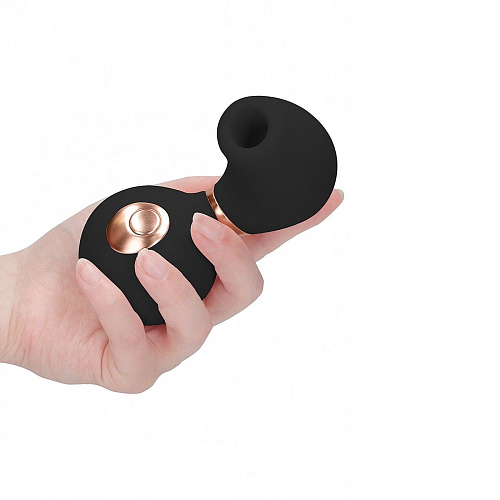 Чёрный клиторальный вакуум-волновой массажёр Irresistible Invincible IRR003BLK