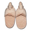 Бежевые плюшевые тапочки с пенисами Orion 0777439