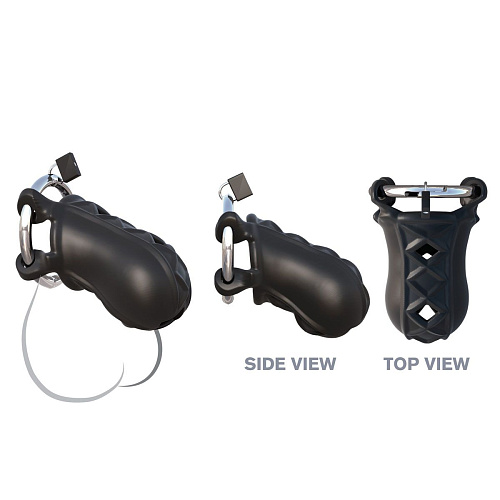 Чёрный замок верности Pipedream Extreme Silicone Cock Blocker PD5927-23