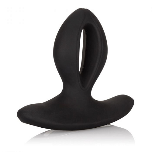 Чёрная анальная пробка с вибрацией California Exotic Novelties Silicone Wireless Dual Motor Probe SE-0436-30-3 (11,5 см)
