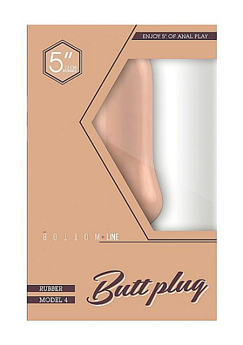 Бежевый анальный стимулятор обтекаемой формы Shots Media BV Bottom Line Model 4 BTM014FLE (13 см)