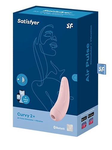 Розовый вакуум-волновой стимулятор Satisfyer Curvy 2+ J2018-81-3