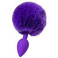 Фиолетовая анальная втулка с фиолетовым пушистым хвостиком ToyFa Sweet bunny 357014