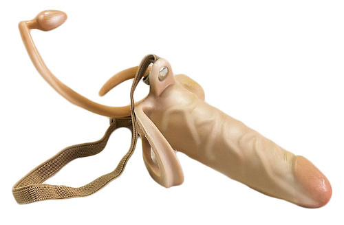 Пустотелый фаллопротез телесного цвета с многоточечной фиксацией LOVETOY (А-Полимер) 752100